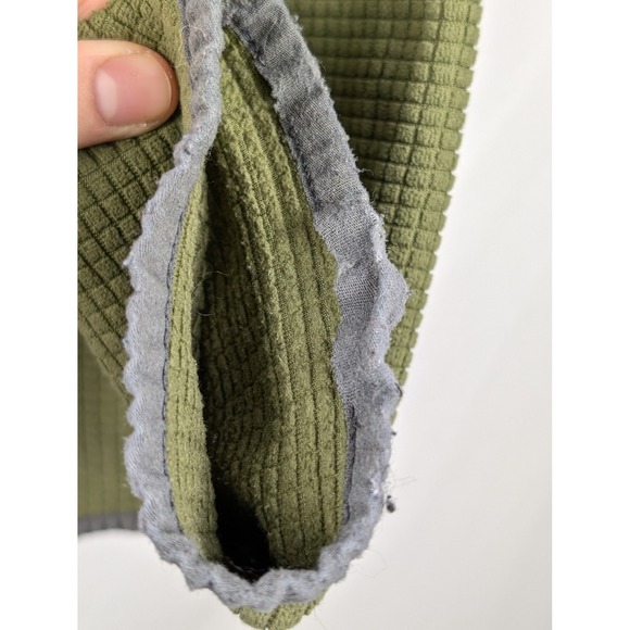 Eddie Bauer Mens Green Waffle Knit 1/4 Zip Pullover Fleece Sweater M Outdoor - Picture 6 of 10